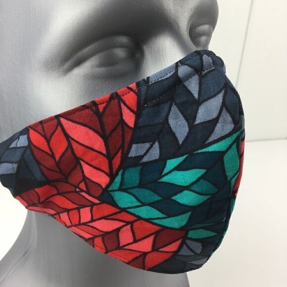 2/$15 - Batik Mask, Blue & Red African Wax Face Mask, Filti Filter - Picture 10 of 15